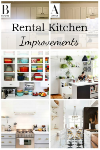 “Screenshot of renter-friendly kitchen organization blog post featuring over-the-door organizers, pull-out baskets, magnetic spice racks, and more.”